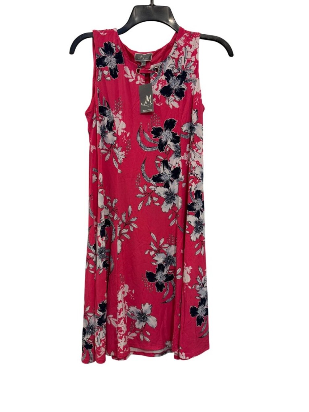 JM Collection Petite Sleeveless Pink Floral Dress P/M Botanic Beauty